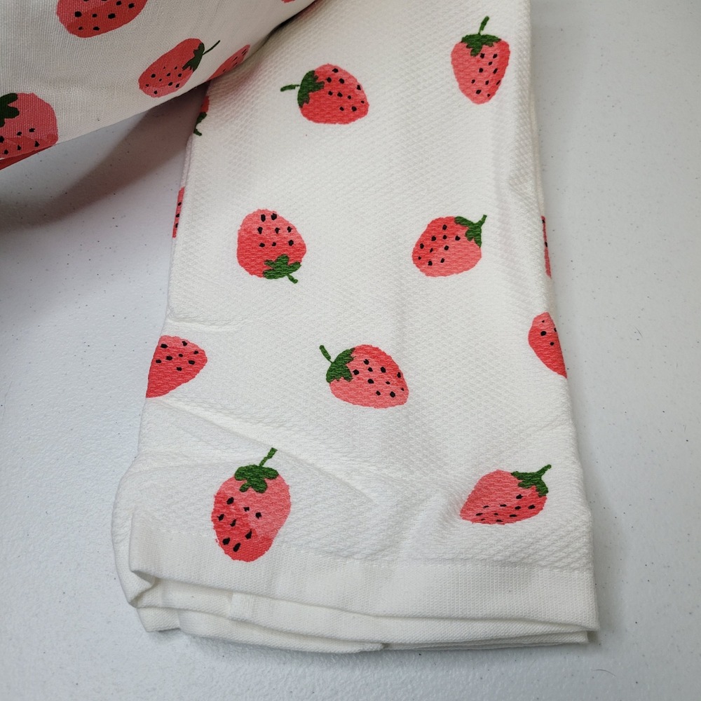 Kate Spade New York Strawberry‎ 3 Piece Kitchen Set Red White Gingham New - Picture 7 of 7